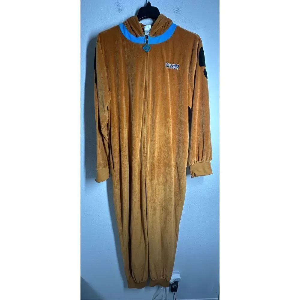 SCOOBY- DOO Spirit Adult Zipper One Piece Plush Costume Union Suit Size L/XL - Picture 1 of 16